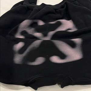 Off-White Black Sweatshirt with Pink Logo
